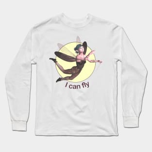 I can fly fairy faerie elf dragonfly wings flying Long Sleeve T-Shirt